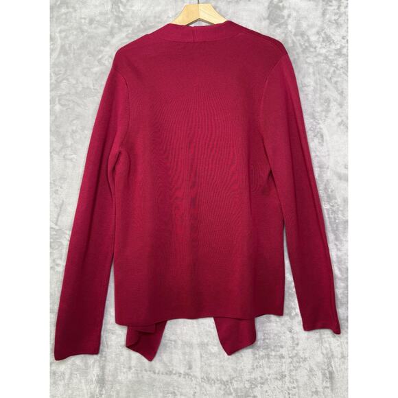 Eileen Fisher Sweater Womens Large Pink Open Front Cardigan Tencel Silk Blend - Picture 2 of 8